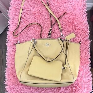 Coach Yellow Leather Purse with matching wristlet